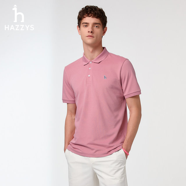 Hazzys Men's Classic Business Casual Short Sleeve Lapel POLO Shirt New Summer Top T-Shirt Trend