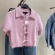 2025 Spring New Products Women's Clothing Bow-decorated Knitted Short Sleeve Round Neck Top 2142007 637
