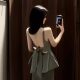 2025 Spring new sweet bow decoration short skirt hem suspender vest women's top 3067008
