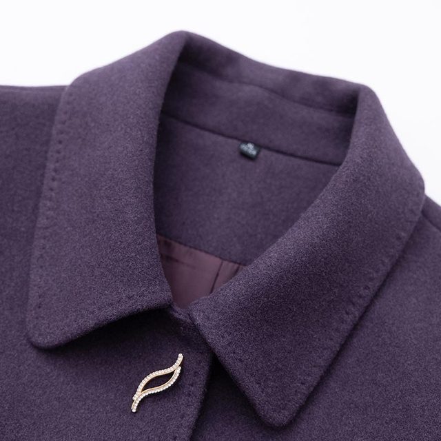 
Medium-length woolen coat mother dress grandma dress middle-aged and elderly women's clothing 2025 spring, autumn and winter clothes new