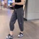 Large size elastic ice silk quick-drying harem pants for women in summer thin high-waisted slimming carrot pants loose casual nine-point pants