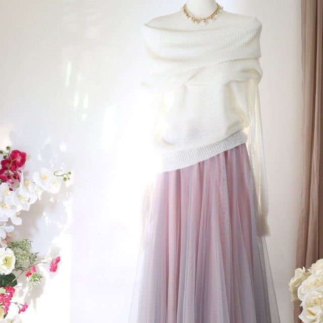 2025 summer new long skirt gradient color gauze mesh a-line skirt high waist big skirt slim skirt multi-layer fairy skirt