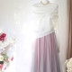 2025 summer new long skirt gradient color gauze mesh a-line skirt high waist big skirt slim skirt multi-layer fairy skirt