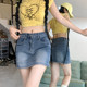 New retro washing and versatile temperament denim skirt Korean summer fashion hip-pack A-line short skirt
