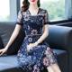 Lace dress 2025 summer new French square collar high-end middle-aged mother dress large size women's skirt mid-length