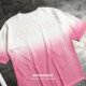 Finished work tie-dye gradient cherry blossom pink foam printed loose body os boyfriend bf lazy yuppie high street T-shirt