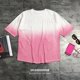 Finished work tie-dye gradient cherry blossom pink foam printed loose body os boyfriend bf lazy yuppie high street T-shirt