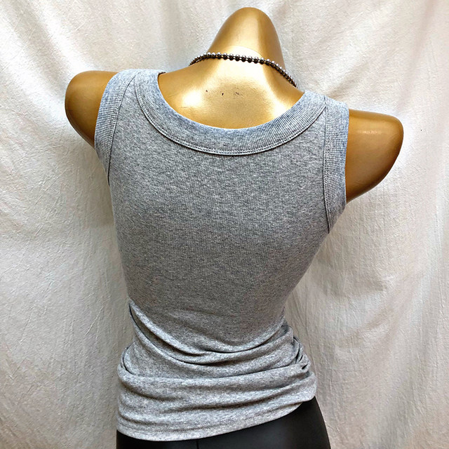 INS hot style U-neck slim-fitting breast-covering sleeveless bottoming vest with yellow suspenders for summer women