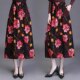 Large size linen retro long skirt dancing skirt for women summer mid-length high waist A-line slim literary A-line skirt