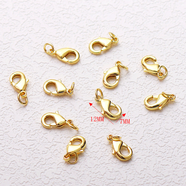 14K18K bag gold bead DIY accessories lobster buckle spring buckle bracelet necklace color-retaining connection buckle
