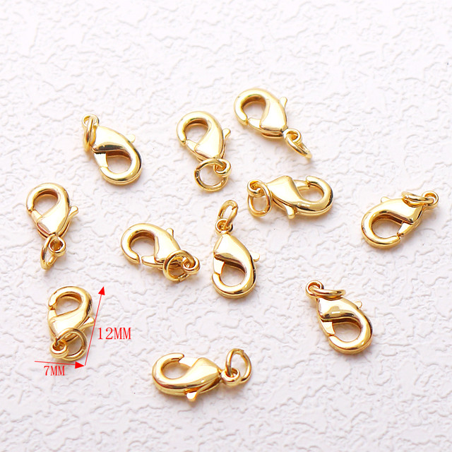 14K18K bag gold bead DIY accessories lobster buckle spring buckle bracelet necklace color-retaining connection buckle
