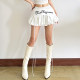 #Sisjuly#punk girl retro contrasting letter print high-waisted fluffy skirt for women high-waisted versatile trendy skirt