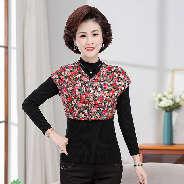 Middle-aged and elderly women's clothing, autumn and winter warm shoulder vest mother's cold-proof short vest for elderly people's camel lint cotton sleeping vest