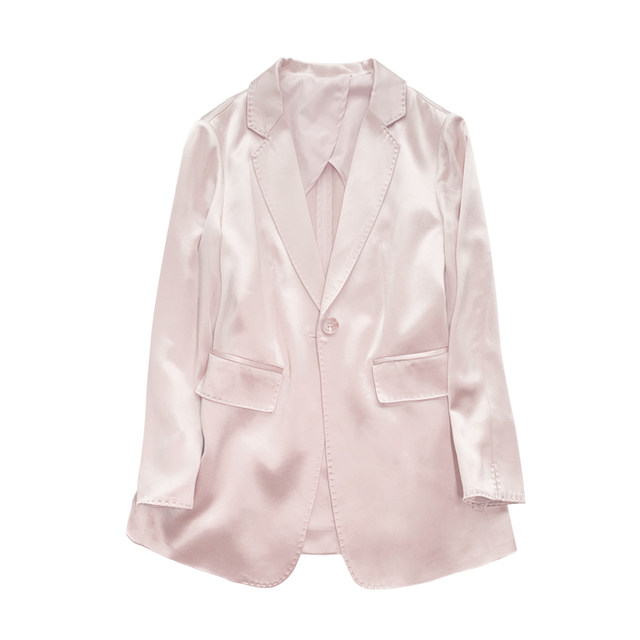 High-quality acetic acid small suit for women 2020 summer pink loose ...