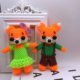 
Handmade beaded little fox couple fox pendant key bag pendant cartoon doll desk decoration jewelry