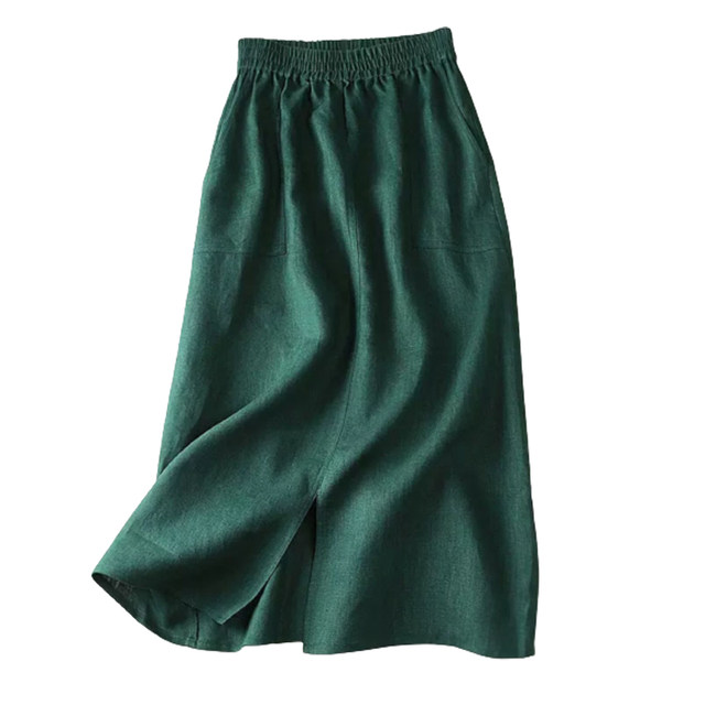 2023 new fashion trend skirt mid-length skirt for women summer pocket skirt A-line long skirt spring