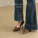 French style absolutely beautiful and not tiring point-toe high-heeled shoes 2025 autumn new women's shoes retro suede shallow mouth stiletto shoes