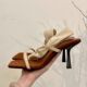 2025 new summer retro one-length high heels women's toe thin heels open-toe sandals French skirt sandals