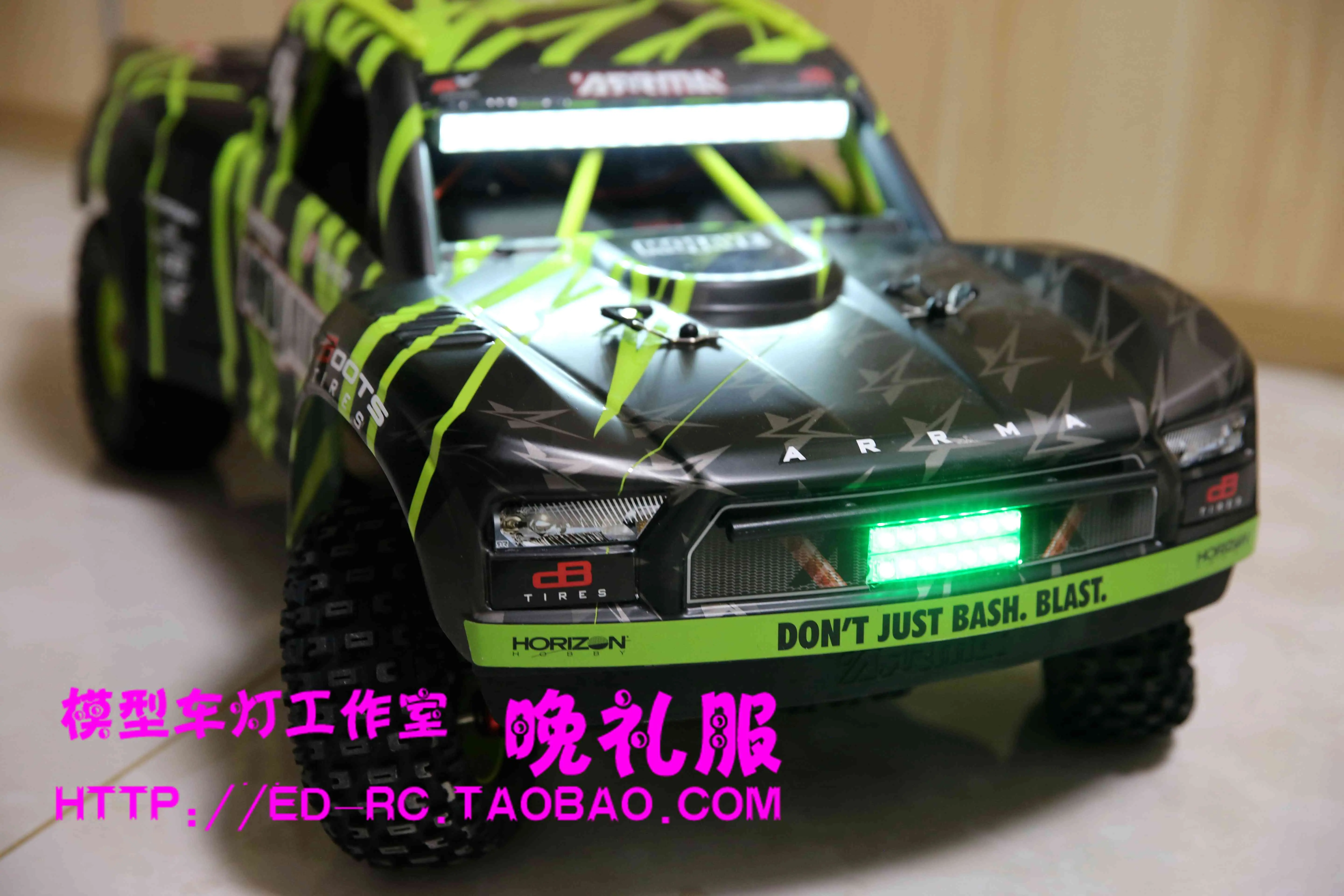 晚禮服模型車燈arrma 1 7 莫哈維車殼燈光系統升級高級版本改裝