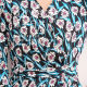 Spring bamboo 100% mulberry silk V-neck 7-quarter sleeve floral 2025 summer new stretch knitted silk dress