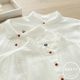 Pure cotton stand collar black ears white shirt Japanese spring and autumn new long-sleeved solid color base age-reducing layered shirt for women