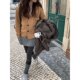 A day of Korean loose, lazy wind, thick warmth, warm suit and lapel short jacket sweater cardigan outer jacket female

