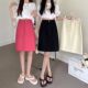Summer Korean mid-length skirt, large size high waist versatile denim skirt, student solid color slit skirt, ins trendy