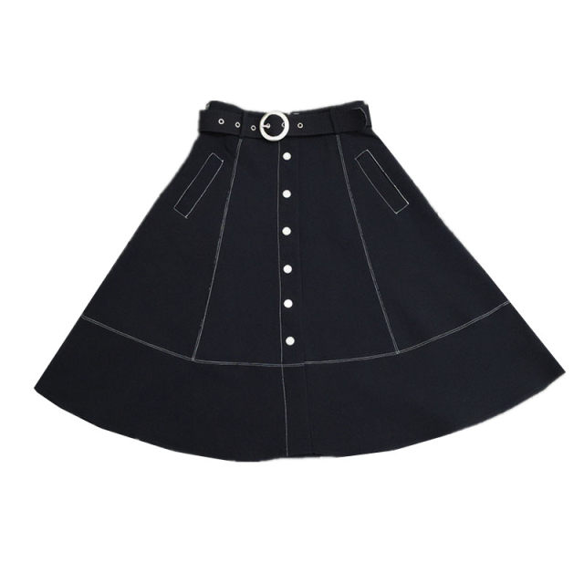 
Large size skirt for women in spring and autumn new style of hip cover high waist A-line large hem skirt fat mm versatile suit mid-length umbrella skirt