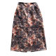 Oil painting printed skirt Female autumn and winter covers thin split middle skirt student A -line hip skirt large size short skirt tide
