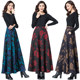 2018 Autumn and Winter New High Waist Large Size Skirt Zipper Large Hem Long Skirt Ethnic Style Retro Mid-Length Winter Skirt for Women