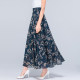 2021 Summer new versatile chiffon half -body long skirt ladies high -waist A -line large size dance skirt

