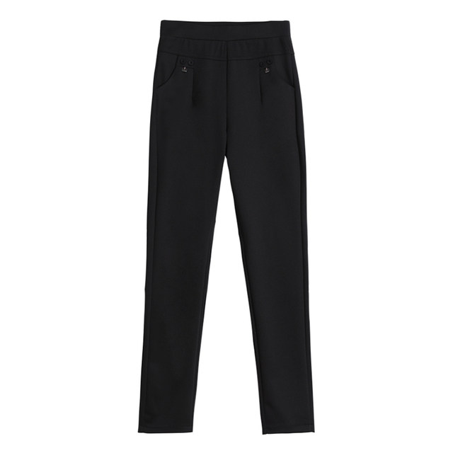 2025 autumn and winter new high-waist straight-leg pants for women, middle-aged and elderly mothers pants elastic waist elastic large-size casual pants
