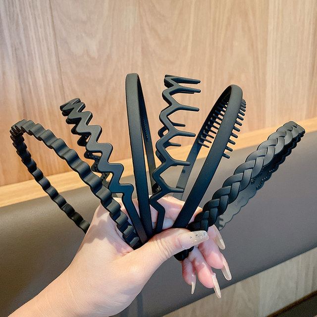 Black hairband for men with non-slip and toothed headband for women 2025 new style pressure hair wash hairpin hairpin headdress simple hair bundle for men