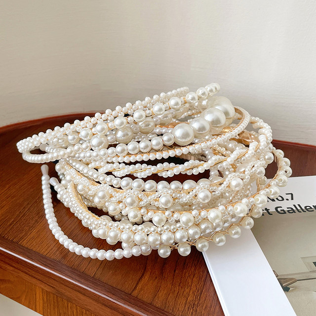 Hairband for women, retro French headband, versatile for going out, pearl hairpin, hair press, face wash headband, hair bundle, simple headwear