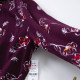 D26-2 New Women's Sauce Purple Red Floral Long Sleeve Small Shirt with Wood Ears One-Ling Short French Shirt