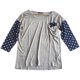 E5-1 autumn women's foreign trade chiffon polka dot printed top loose round neck casual pocket 7-quarter sleeve T-shirt