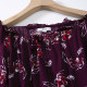 D26-2 New Women's Sauce Purple Red Floral Long Sleeve Small Shirt with Wood Ears One-Ling Short French Shirt