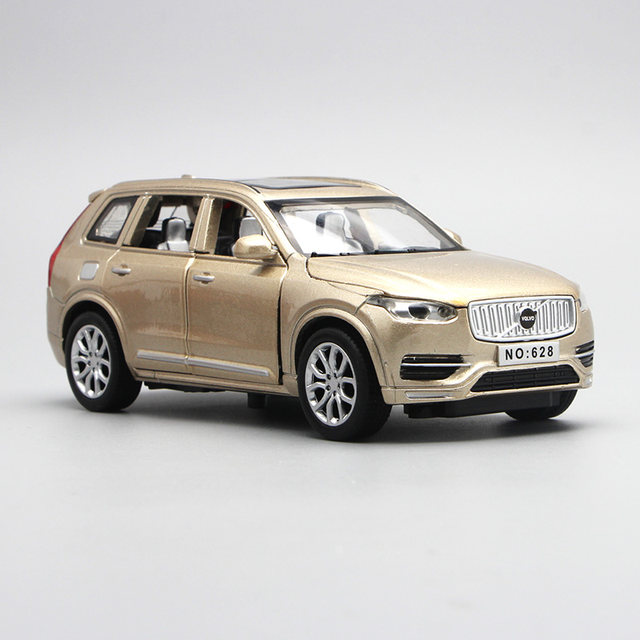 Six-door Volvo XC90 alloy car model sound and light pull-back children's car model simulation toy gift ornaments