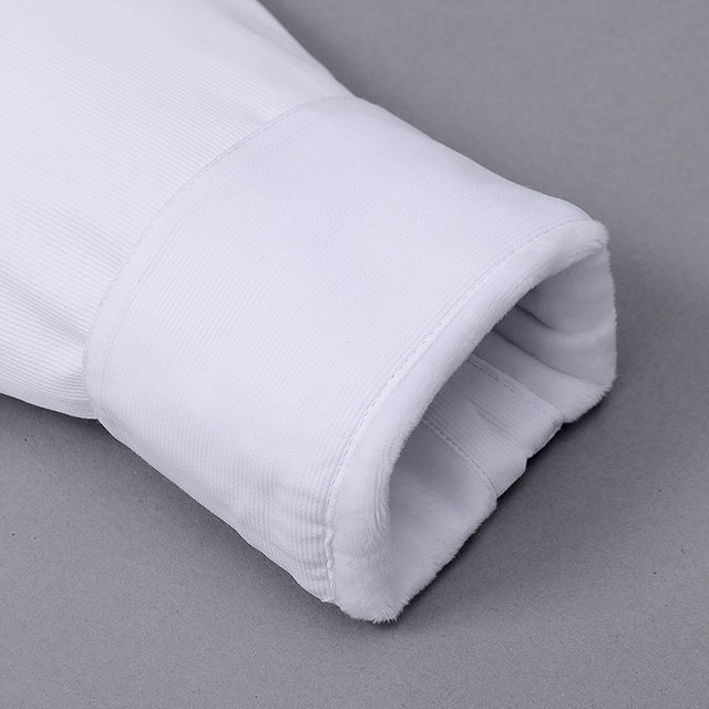 2019 new autumn and winter women's long-sleeved velvet thickened white shirt women's warm professional work clothes formal shirt