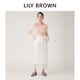 LILY BROWN autumn and winter style sweet three-dimensional lace high waist straight skirt LWFS245065
