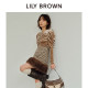 LILY BROWN autumn and winter style cute wide breasted spliced ​​high waist A-line skirt LWFP244032