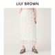 LILY BROWN autumn and winter style sweet three-dimensional lace high waist straight skirt LWFS245065
