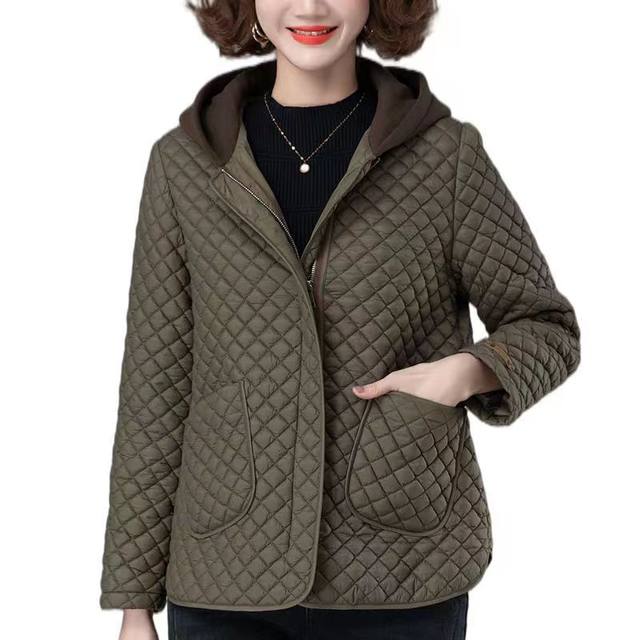 Middle-aged and elderly women's thin cotton jacket short cotton jacket 2024 new cotton jacket mother's autumn and winter cotton jacket women