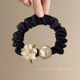 Korean version of camellia pearl small intestine hair band for women 2025 new style high-end ponytail head rope elastic and durable rubber band