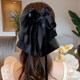Black mesh bow scratching on the back of the head shark clip large-sized hair temperament hair clip 2025 new women
