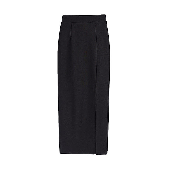 Summer and Spring new front slit sexy long skirt straight skirt elastic one-step slim versatile skirt elastic high waist floor skirt