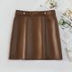 2025 autumn and winter new high-waisted sheepskin leather skirt with pocket hip A-line genuine leather short skirt mid skirt skirt
