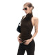 
Fanptntox plush warm turtleneck halterneck sleeveless vest retro hottie waist backless strappy top