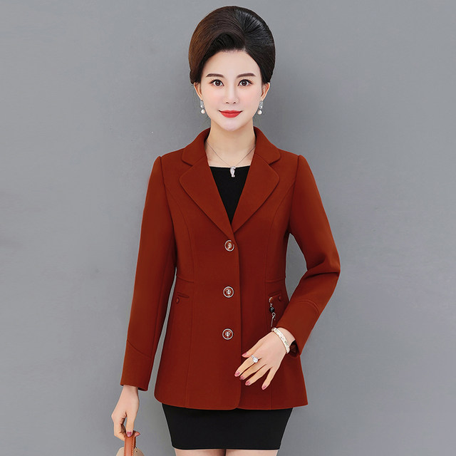 
Spring and Autumn Jacket 2022 Middle-aged Women's Suit Middle-aged and Elderly Mother Wearing 50 Years Old Slim Small Suit Short Top