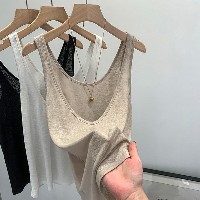 300Jin [Jin equals 0.5 kg] Summer pure desire high and low collar front and back two-wear vest women's large size fat MM slim and versatile sleeveless suspender